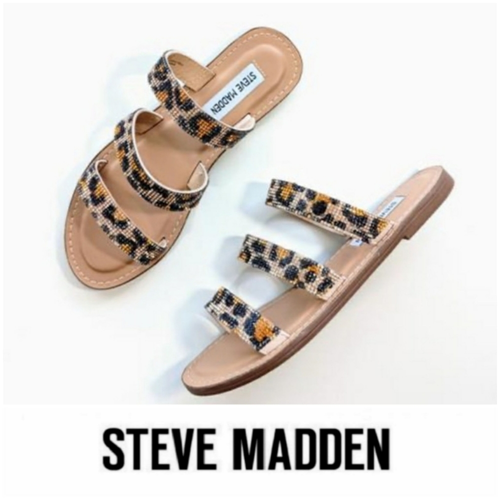Sassy Steve Madden Leopard Rhinestone Sandals